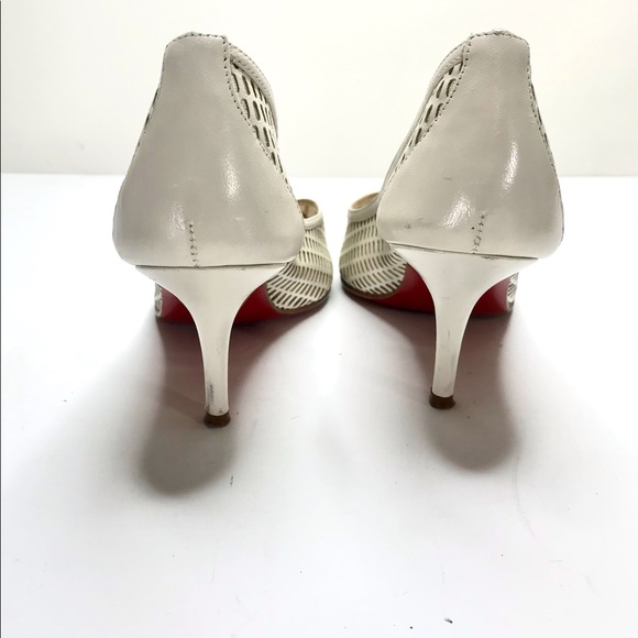 Christian Louboutin white mesh open toe heels 7 - Picture 3 of 5
